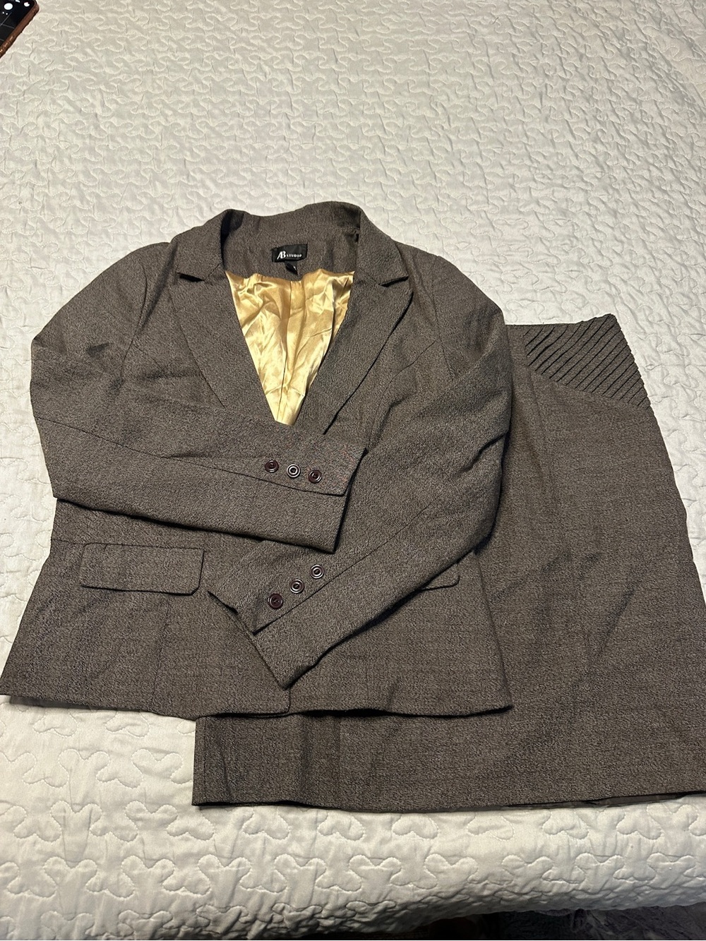 Women’s Brown Blazer & Skirt Suit - Classic Career Set